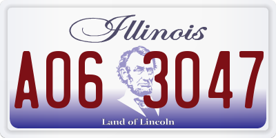 IL license plate A063047