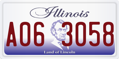 IL license plate A063058