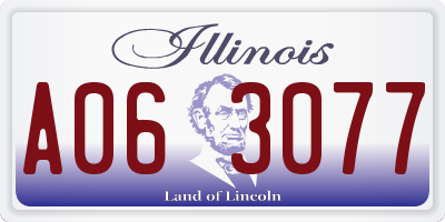 IL license plate A063077