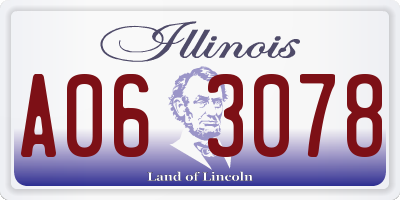 IL license plate A063078