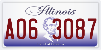 IL license plate A063087