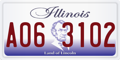 IL license plate A063102