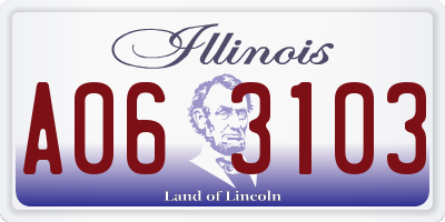 IL license plate A063103