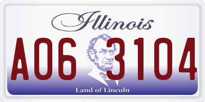 IL license plate A063104