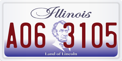 IL license plate A063105