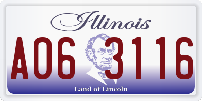 IL license plate A063116