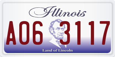 IL license plate A063117