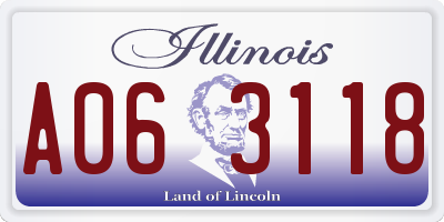 IL license plate A063118