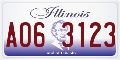 IL license plate A063123