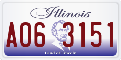 IL license plate A063151