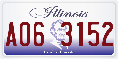 IL license plate A063152