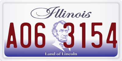 IL license plate A063154