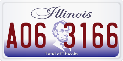 IL license plate A063166