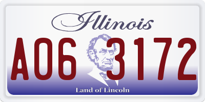 IL license plate A063172