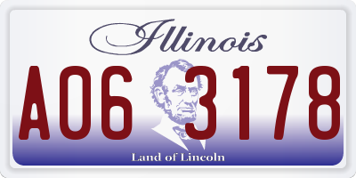 IL license plate A063178