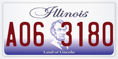 IL license plate A063180