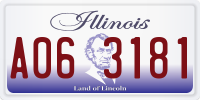 IL license plate A063181