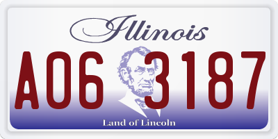 IL license plate A063187