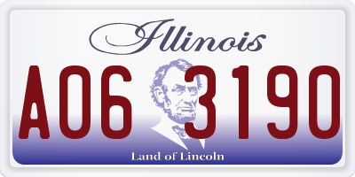 IL license plate A063190