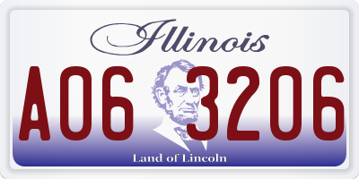 IL license plate A063206
