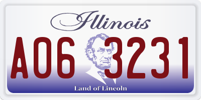 IL license plate A063231