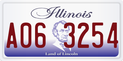 IL license plate A063254