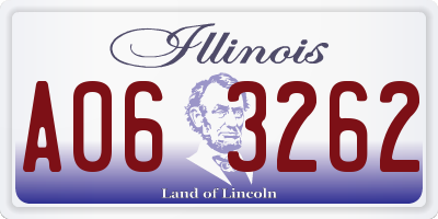 IL license plate A063262