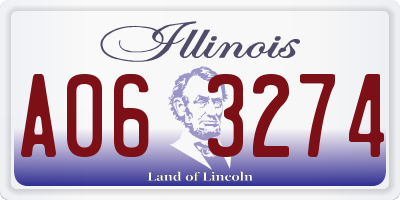 IL license plate A063274