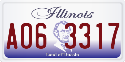 IL license plate A063317