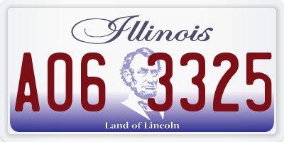 IL license plate A063325