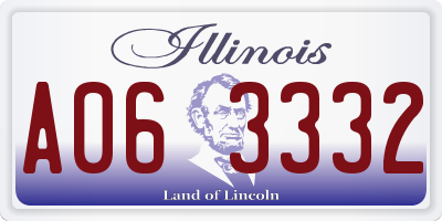 IL license plate A063332