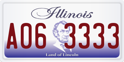 IL license plate A063333