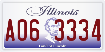 IL license plate A063334
