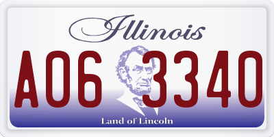 IL license plate A063340