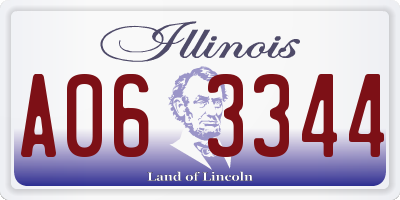 IL license plate A063344