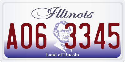 IL license plate A063345