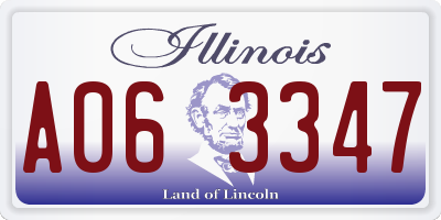IL license plate A063347