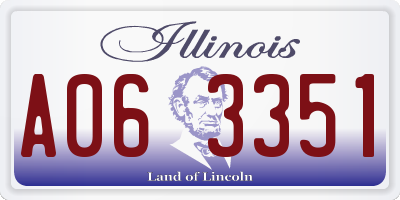 IL license plate A063351