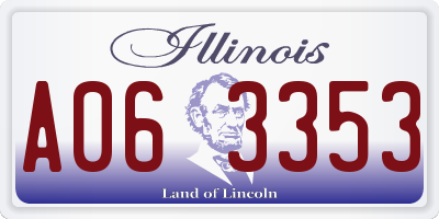 IL license plate A063353