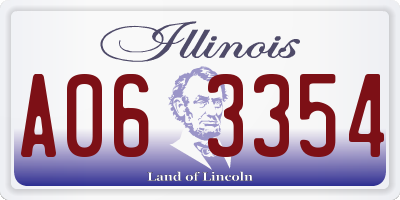 IL license plate A063354