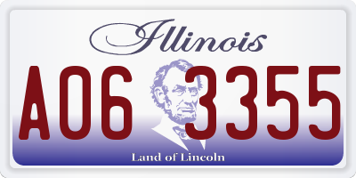 IL license plate A063355