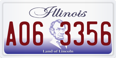 IL license plate A063356