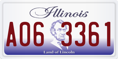 IL license plate A063361