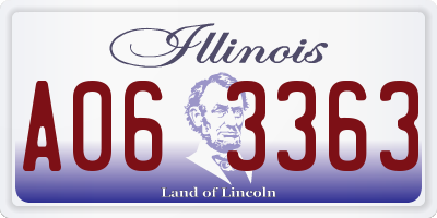 IL license plate A063363
