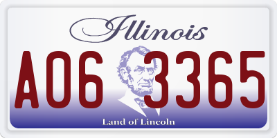 IL license plate A063365