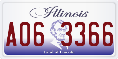 IL license plate A063366
