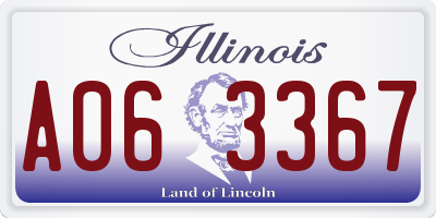 IL license plate A063367