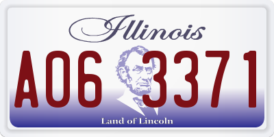 IL license plate A063371