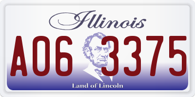 IL license plate A063375