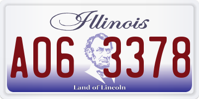 IL license plate A063378